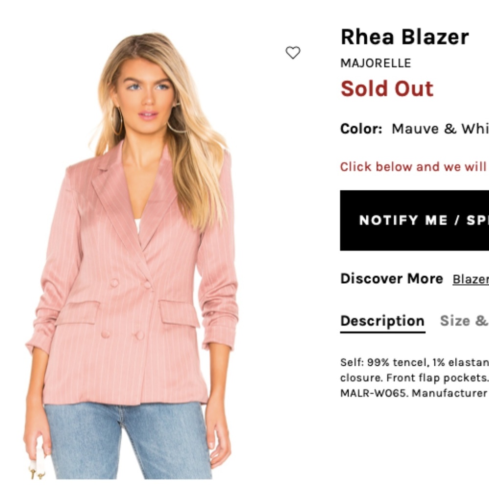 Revolve | NWT Majorelle Rhea Blazer